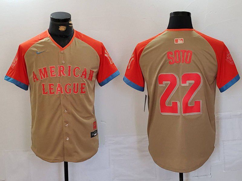 Men New York Yankees #22 Soto Orange All star 2024 Nike MLB Jersey style 7